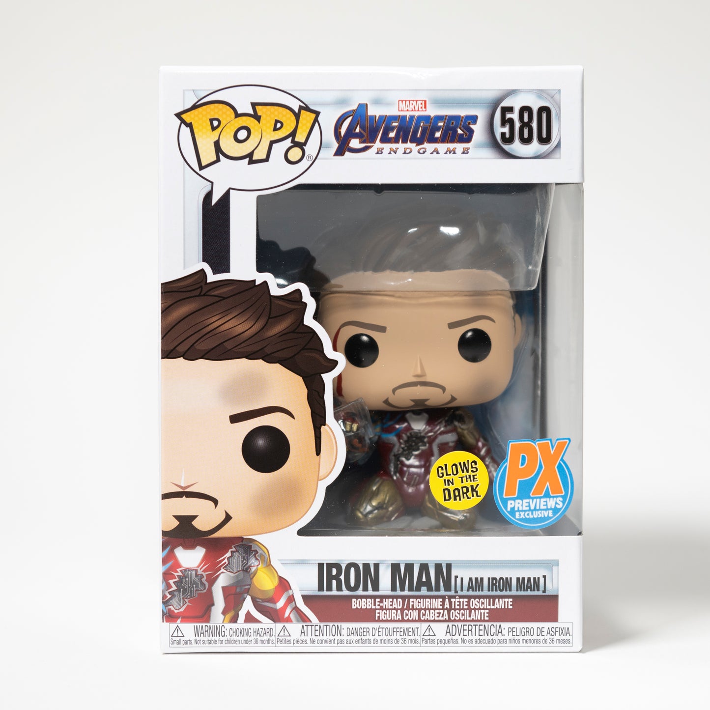 Funko Pop Marvel Iron Man 580 Iron Man (I Am Iron Man) PX Previews Exclusive Glow in the Dark