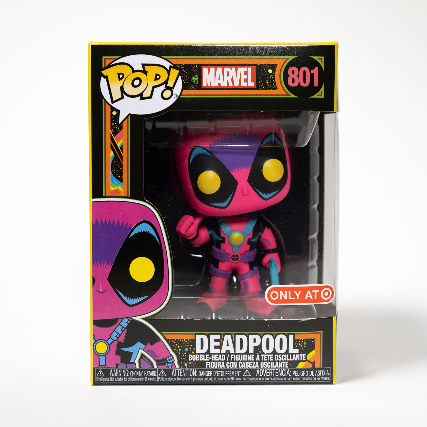 Funko Pop Marvel 801 Deadpool Target Exclusive Black Light