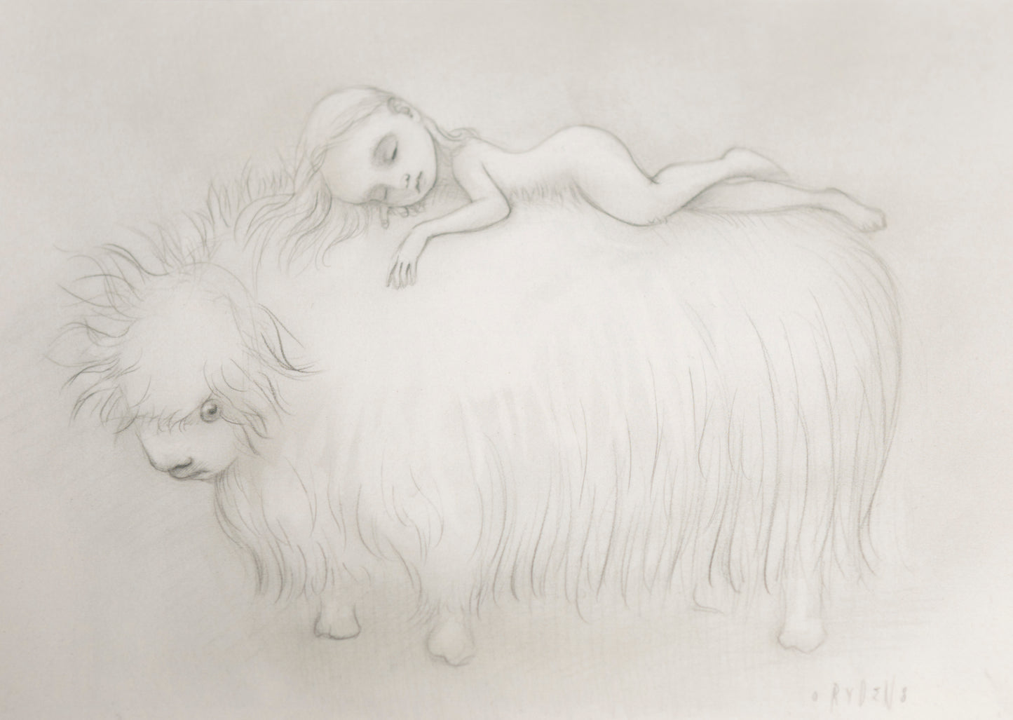 Mark Ryden – “Girl Sleeping on a Yak” postcard print