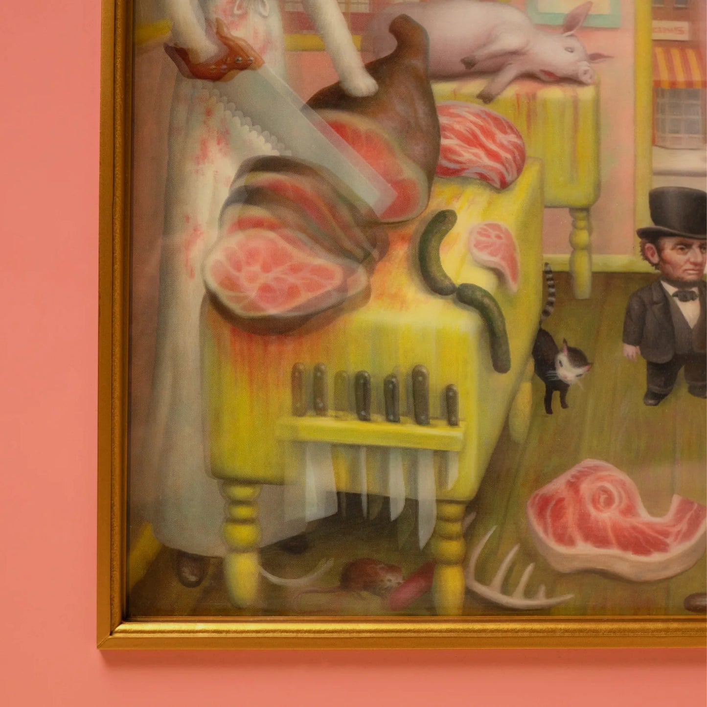 Mark Ryden "The Butcher Bunny" lenticular print with sculptural frame LIMITED EDITION
