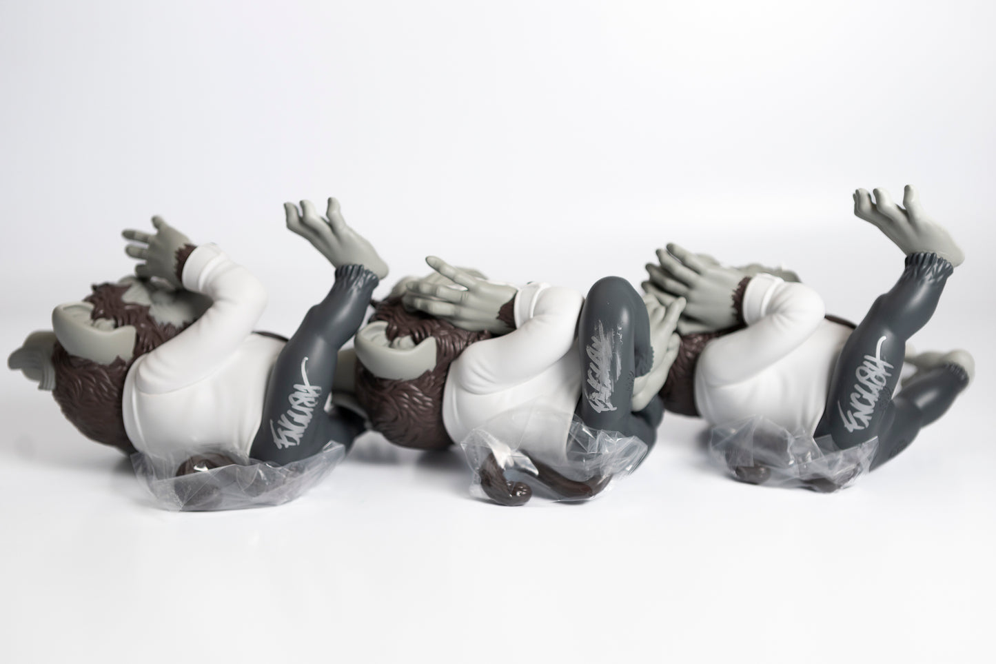 Ron English - More Evil Monkeys - vinyl sculpture monochrome SIGNED