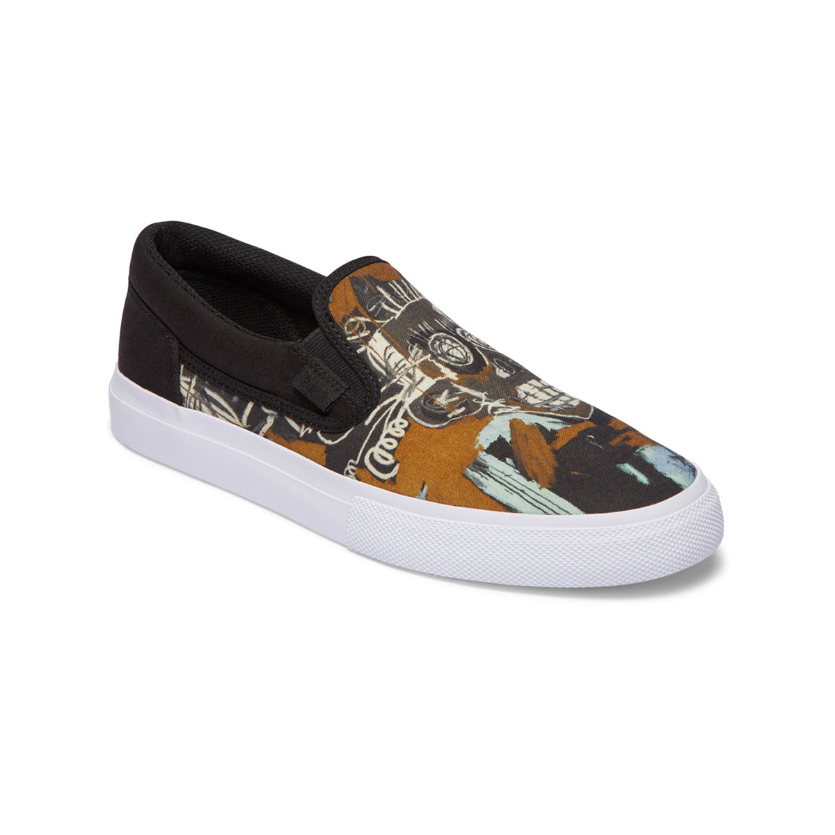 DC x Basquiat Manual Slip-On Shoes DC Shoe Co. Basquiat Manuel Slip On White Graffiti Print  main image 2