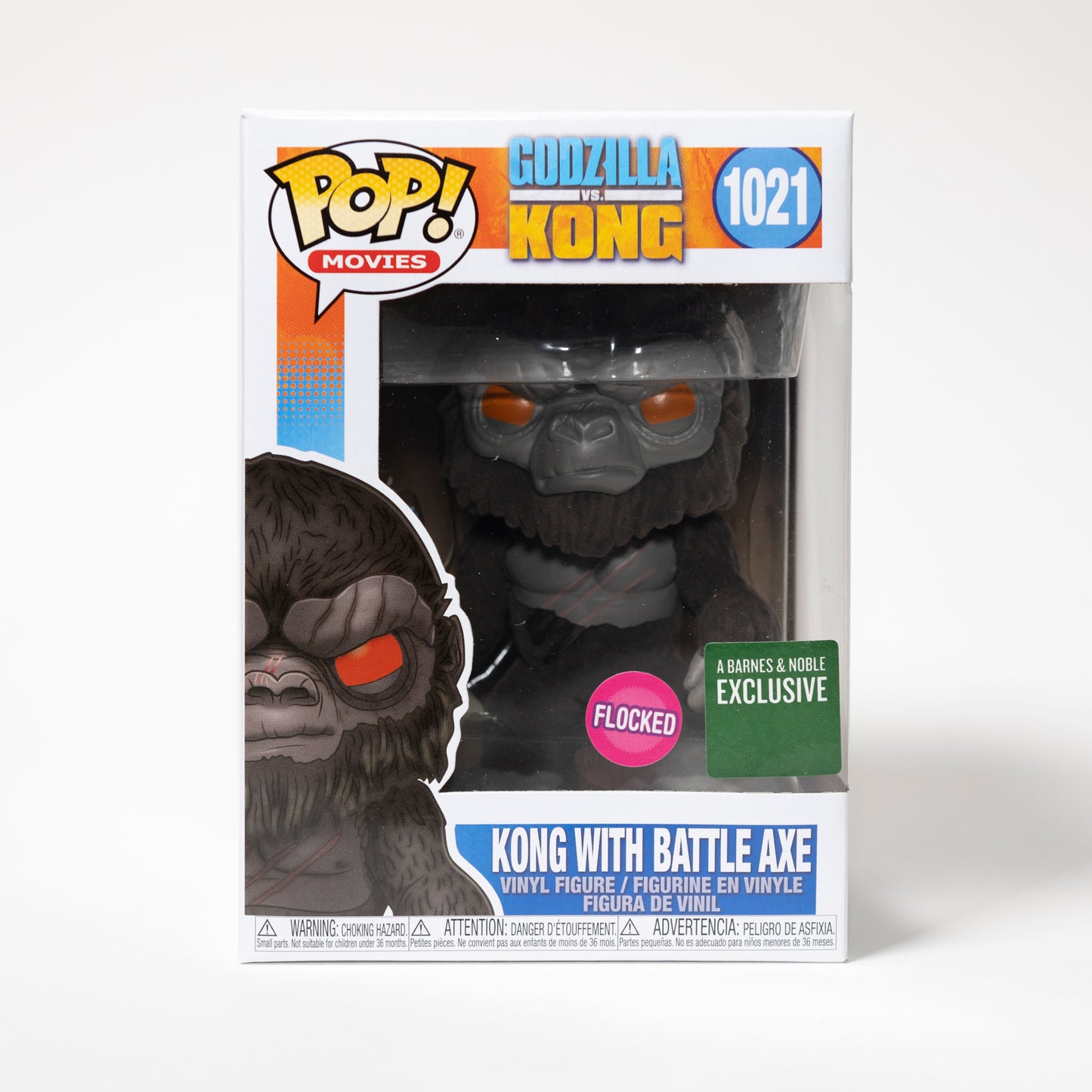 Funko Pop Movies Godzilla vs. King Kong 1021 Kong with Battle Axe Barnes & Noble Exclusive Flocked