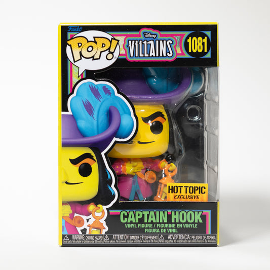 Funko Pop Disney Villains 1081 Captain Hook Hot Topic Exclusive Black Light