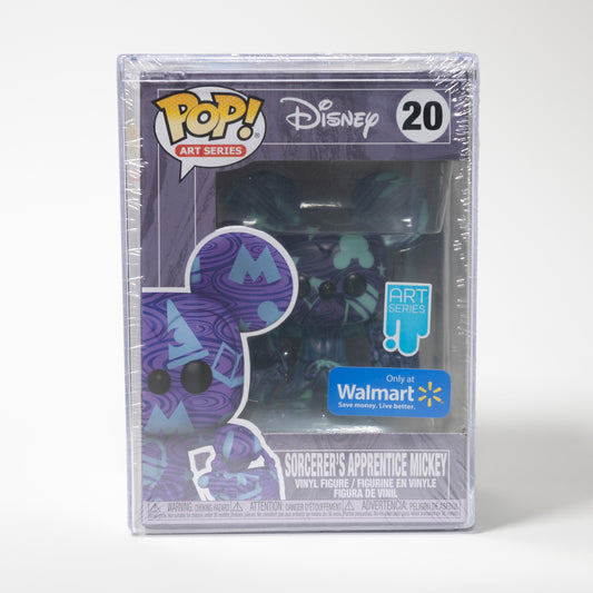 Funko Pop Disney Art Series 20 Sorcerer's Apprentice Mickey Walmart Exclusive with protector case