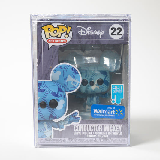 Funko Pop Disney Art Series 22 Conductor Mickey Walmart Exclusive with protector case