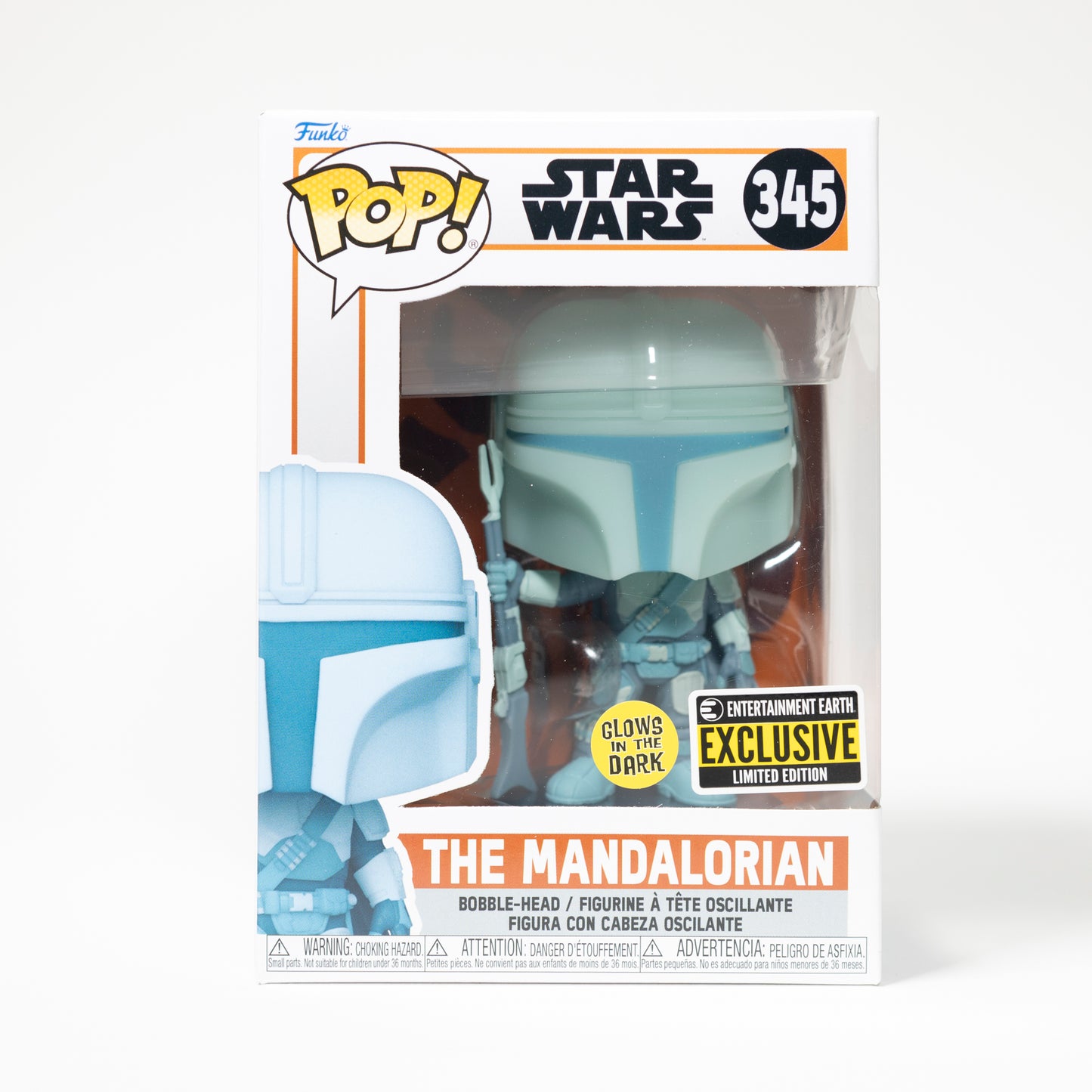 Funko Pop Star Wars 345 The Mandalorian Entertainment Earth Exclusive Limited Edition Glow in the Dark