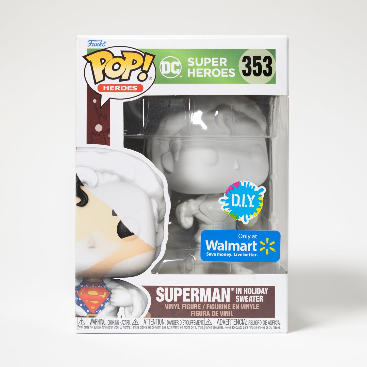 Funko Pop DC 353 Superman in Holiday Sweater Walmart Exclusive D.I.Y.