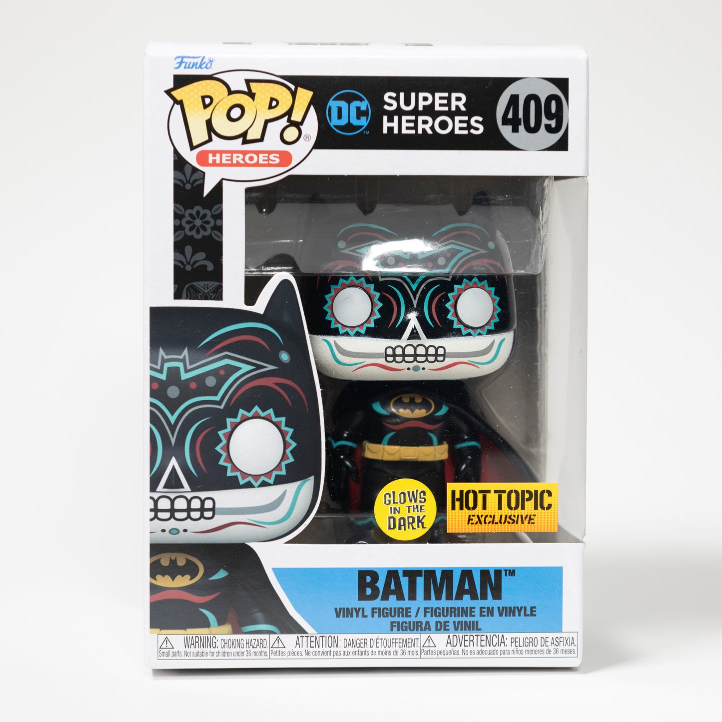 Funko Pop DC 409 Batman (Dia de los Muertos) Hot Topic Exclusive, Glow in the Dark