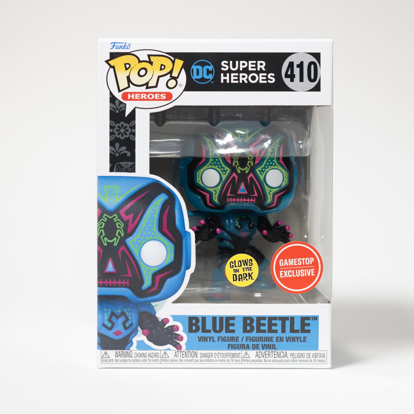 Funko Pop 410 Blue Beetle GameStop Exclusive, Glow in the Dark