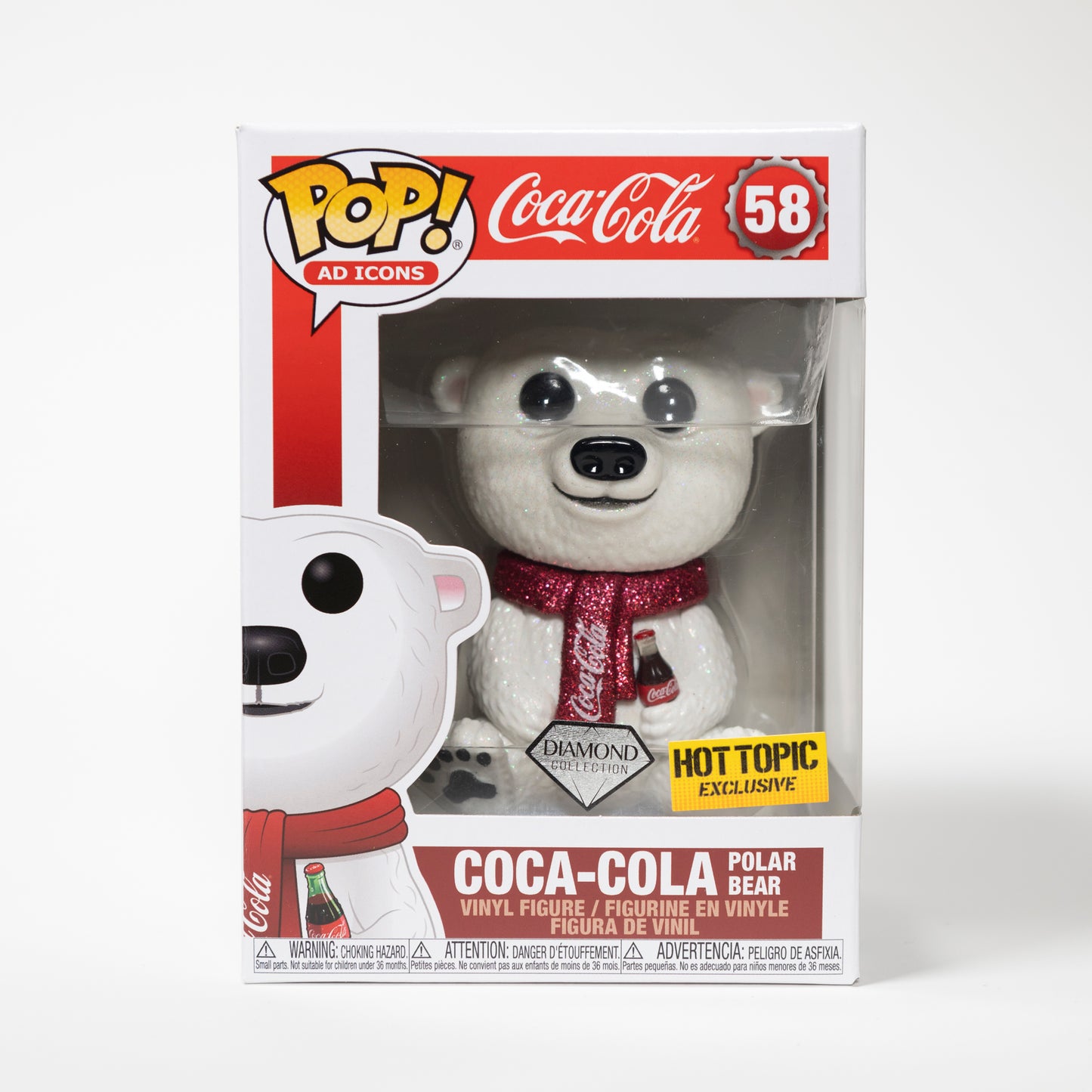 Funko Pop 58 Coca-Cola Polar Bear Hot Topic Exclusive Diamond