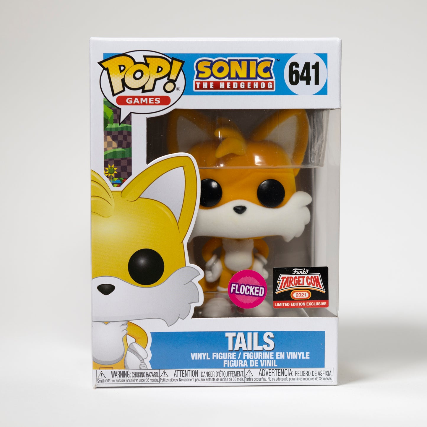 Funko Pop Games Sonic the Hedgehog 641 Tails Target Con 2021 Limited Edition Exclusive Flocked