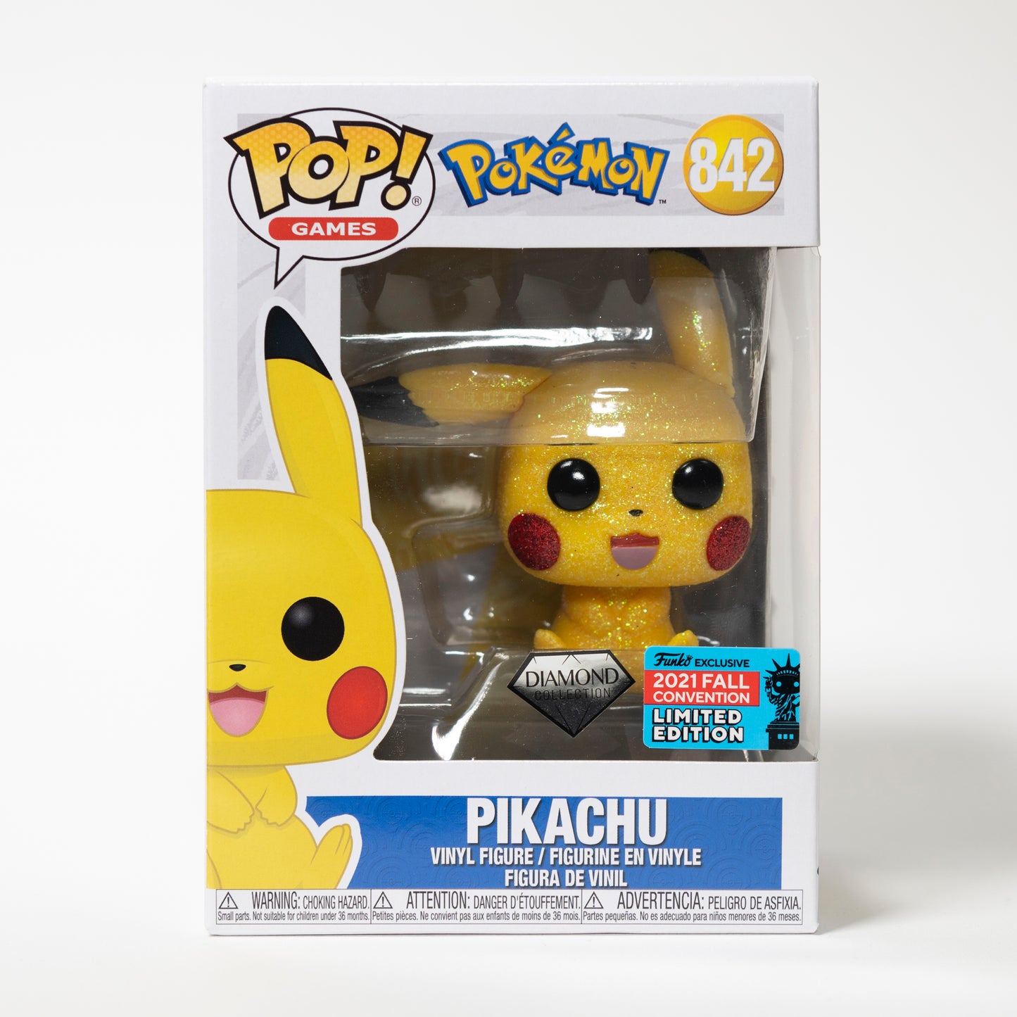 Funko Pop Games Pokémon 842 Pikachu 2021 Fall Convention Exclusive Limited Edition Diamond