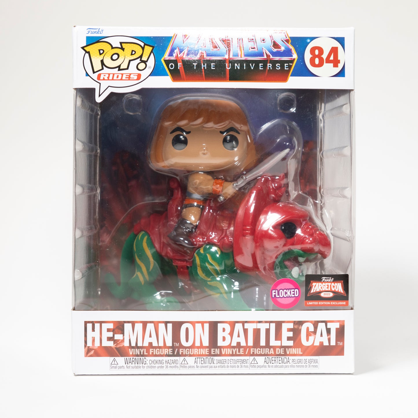 Funko Pop Masters of the Universe 84 He-Man on Battle Cat Target Exclusive Flocked