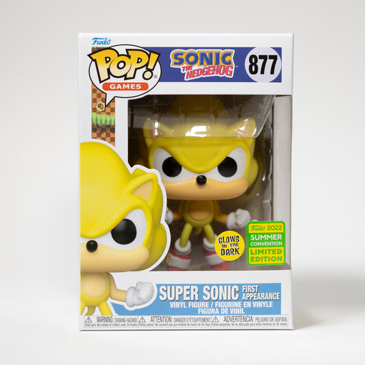 Funko Pop Games Sonic the Hedgehog 877 Super Sonic (First Appearance) 2022 Summer Convention Exclusive Limited Edition Glow in the Dark