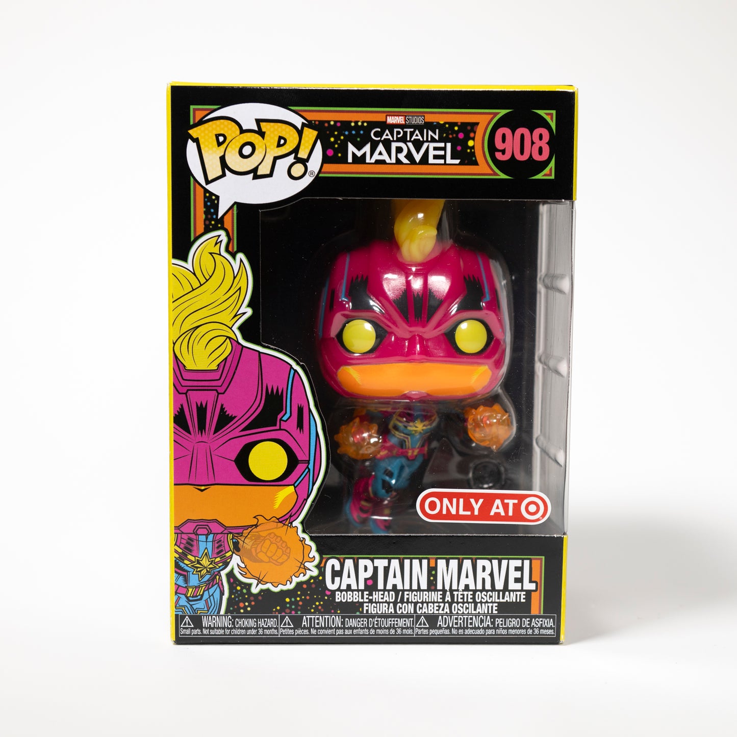 Funko Pop 908 Captain Marvel Target Exclusive Black Light