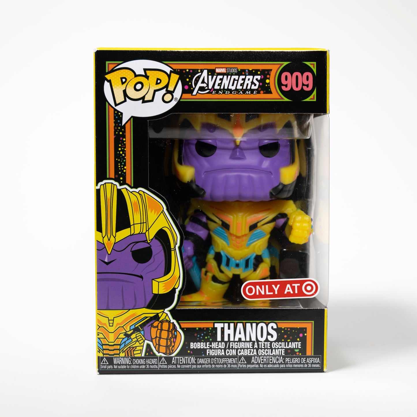 Funko Pop Marvel Avengers 909 Thanos Target Exclusive Black Light