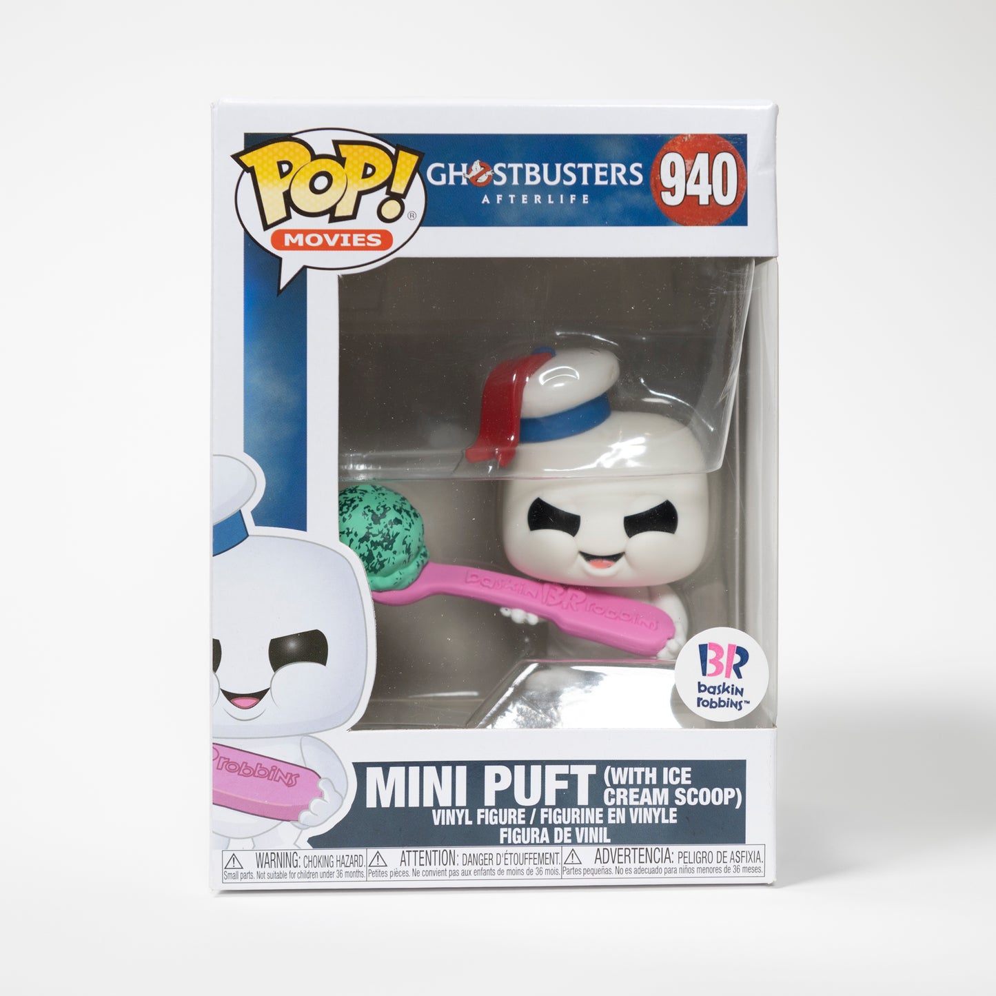 Funko Pop Movies Ghostbusters Afterlife 940 Mini Puft (with Ice Cream Scoop) Baskin Robbins Exclusive