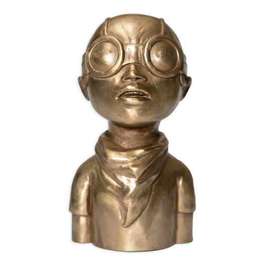 Hebru Brantley "Flyboy" bronze sculpture (gold) Limited Edition