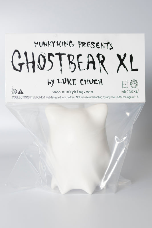Luke Chueh XL GHOST BEAR - Matte White vinyl sculpture