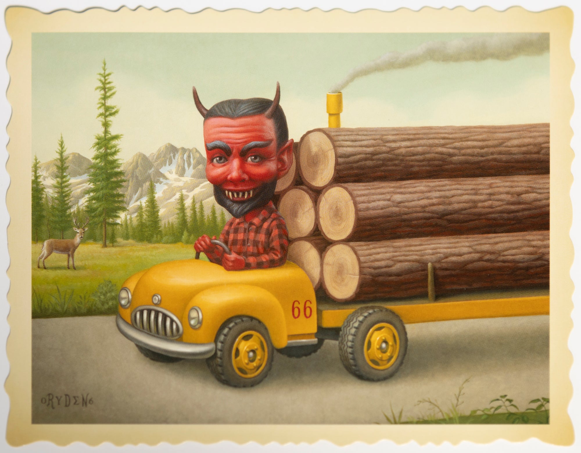 Mark Ryden – “Logging Truck” postcard print – Artillerie Gallerie