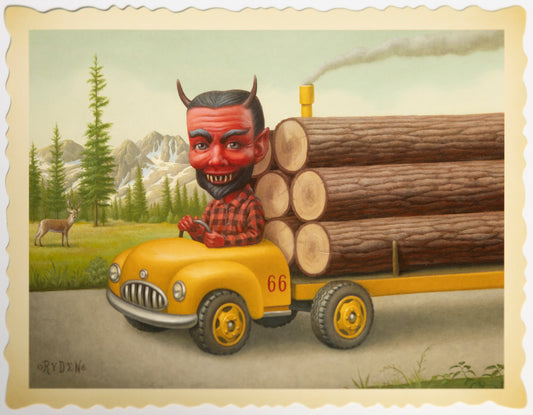 Mark Ryden – “Logging Truck” postcard print