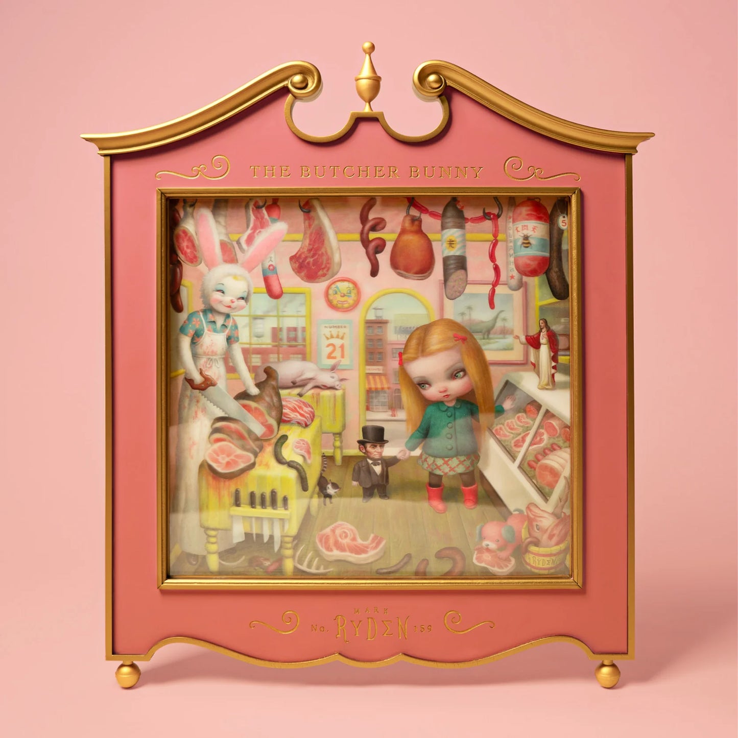 Mark Ryden "The Butcher Bunny" lenticular print with sculptural frame LIMITED EDITION