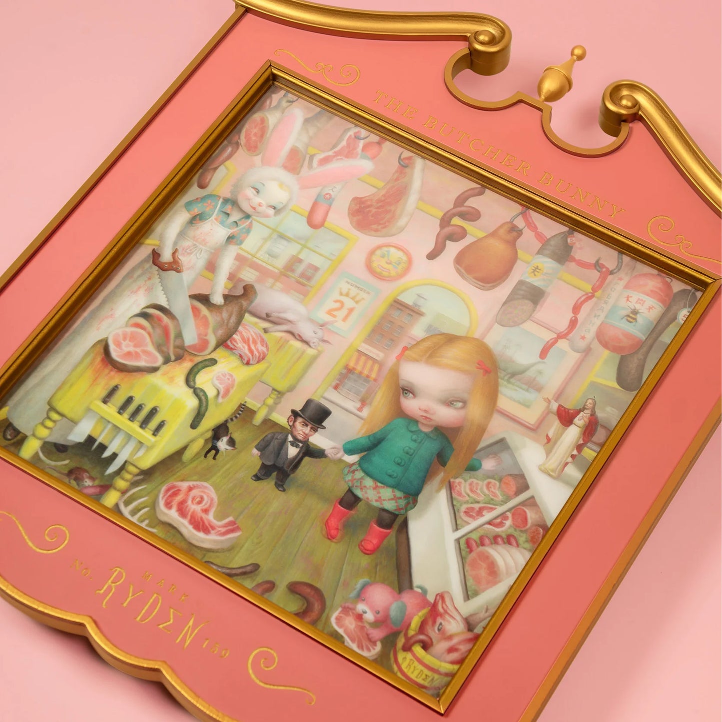Mark Ryden "The Butcher Bunny" lenticular print with sculptural frame LIMITED EDITION