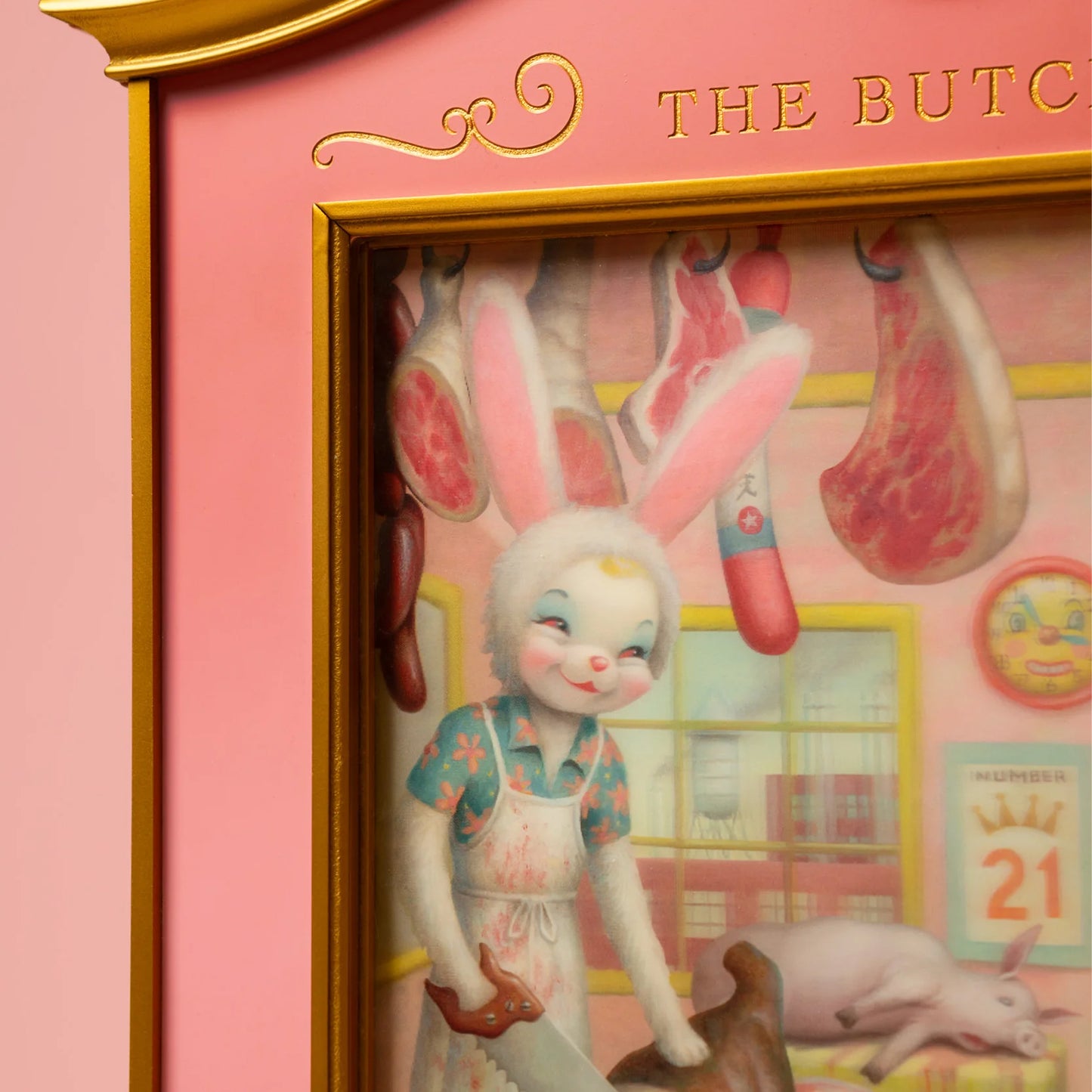 Mark Ryden "The Butcher Bunny" lenticular print with sculptural frame LIMITED EDITION