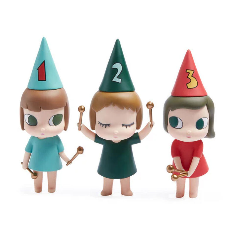 Yoshitomo Nara - "123 Drumming Girls" vinyl sculpture figures set
