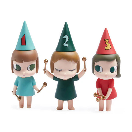 Yoshitomo Nara - "123 Drumming Girls" vinyl sculpture figures set