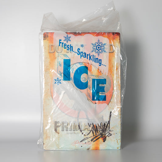 OG Slick "Do Not Feed" Primates signed metal print with original drawing