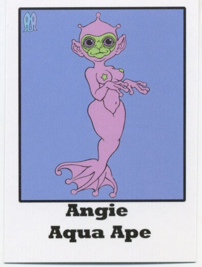 Ron English - "Angie Aqua Ape" trading card