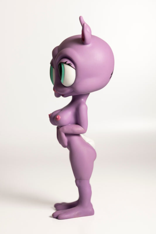 Ron English - Bunnny Rabbbit purple vinyl sculpture SIGNED