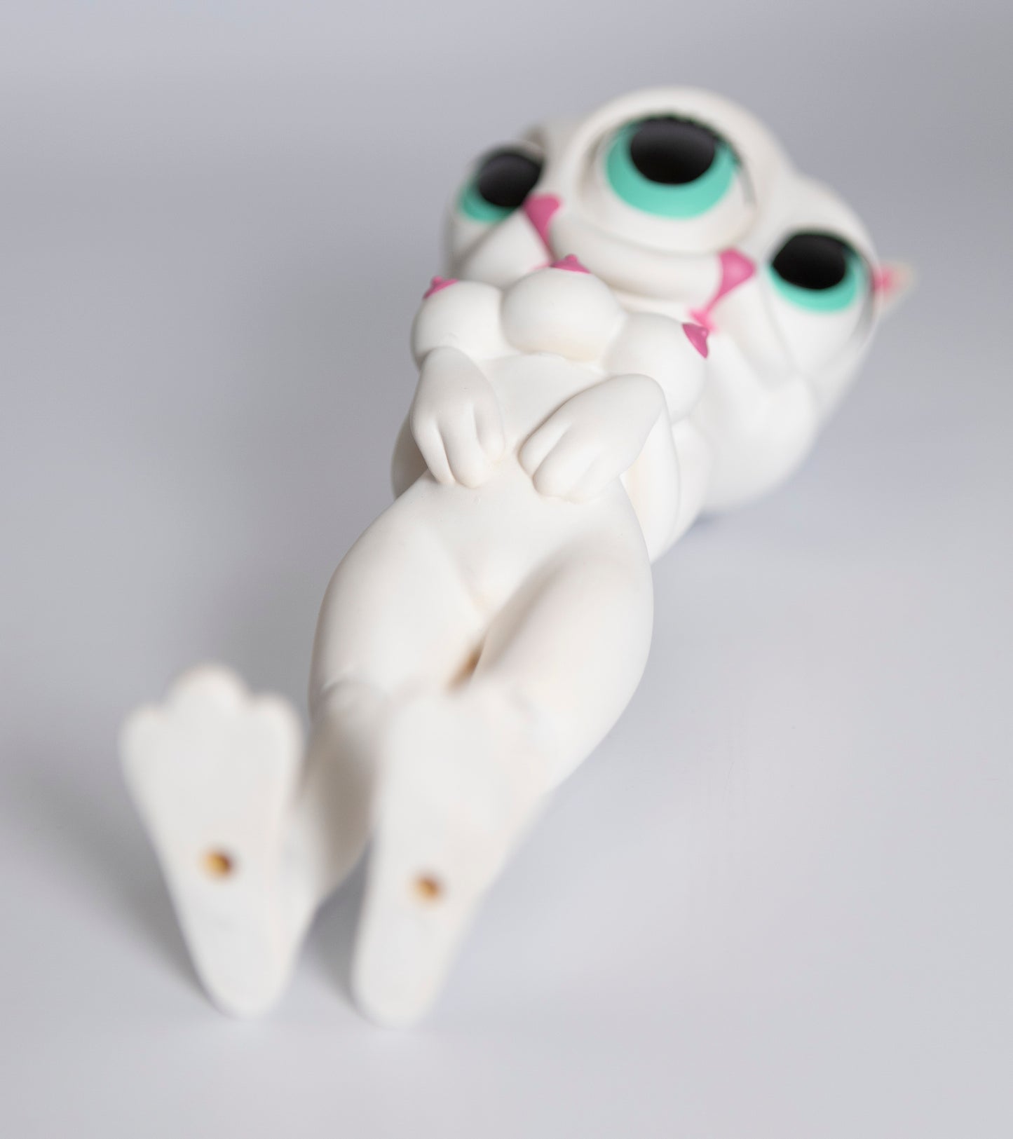 Ron English - "Bunnny Rabbbit" white vinyl sculpture SIGNED