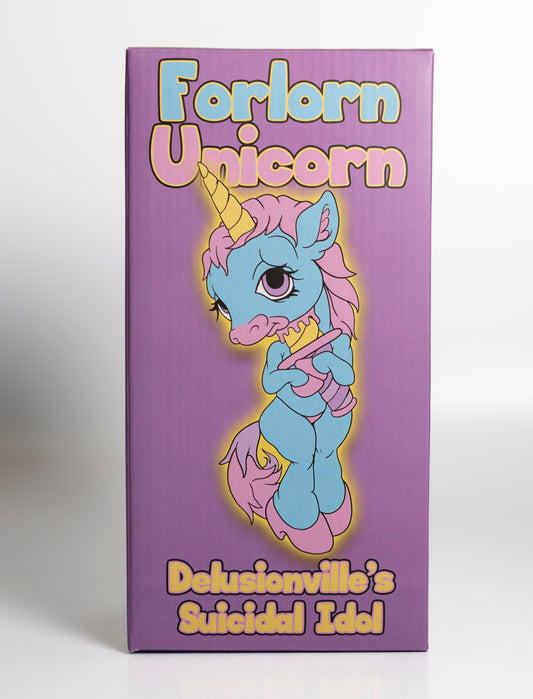 Ron English - Forlorn Unicorn - vinyl sculpture [white] SIGNED