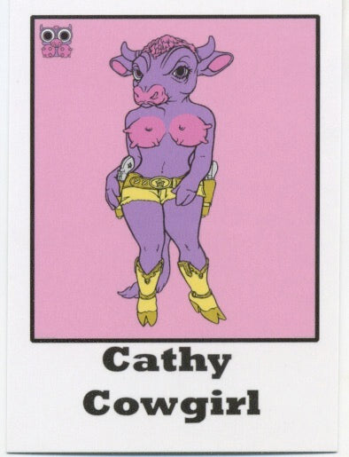 Ron English - "Cathy Cowgirl" trading card