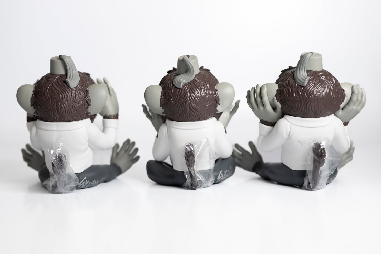Ron English - More Evil Monkeys - vinyl sculpture monochrome SIGNED