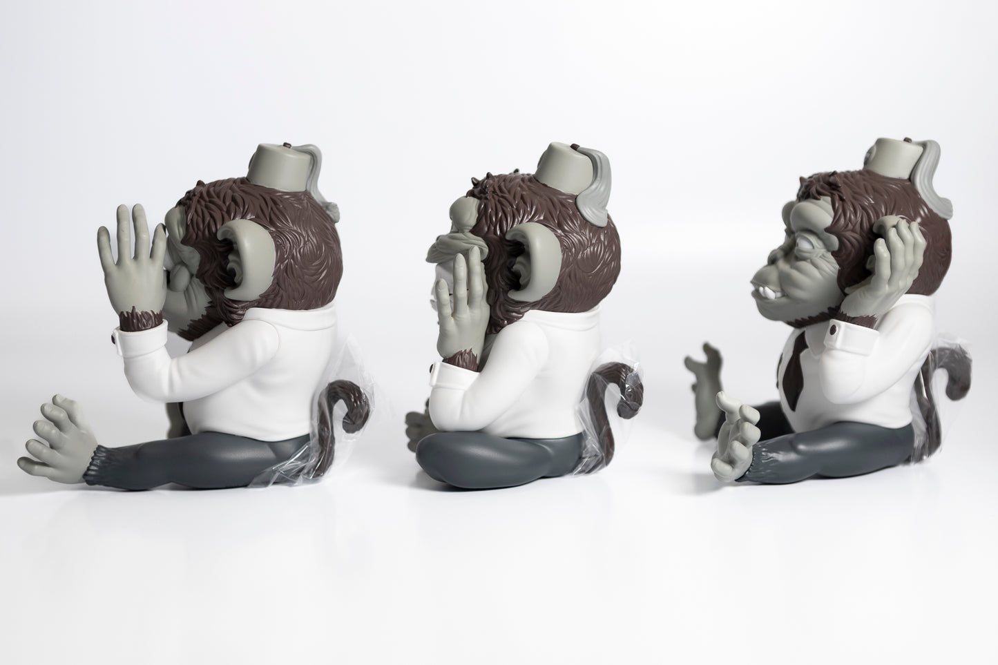 Ron English - More Evil Monkeys - vinyl sculpture monochrome SIGNED