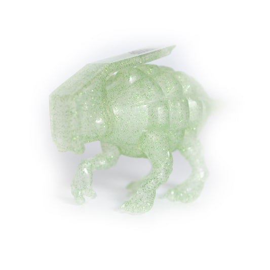 Ron English - "Dinogrinade" clear green glitter vinyl sculpture SIGNED