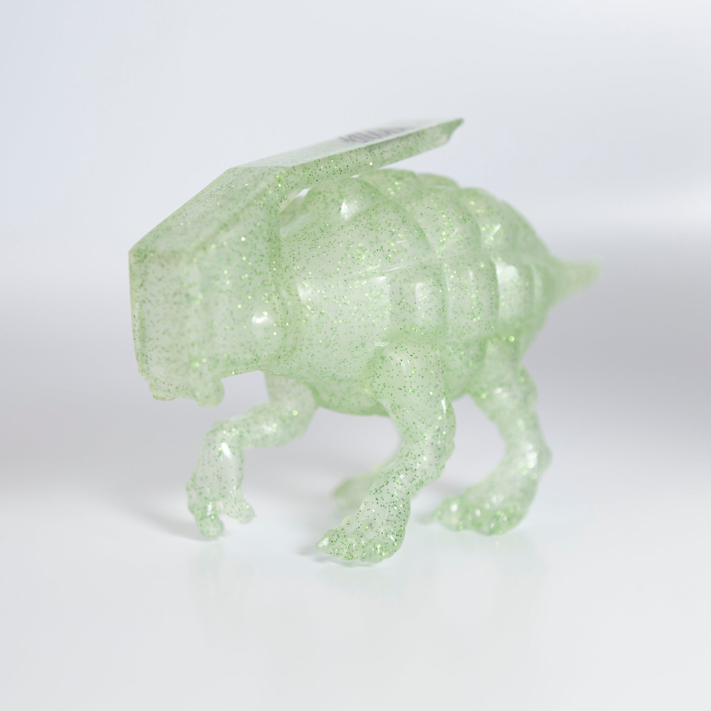 Ron English - "Dinogrinade" clear green glitter vinyl sculpture SIGNED