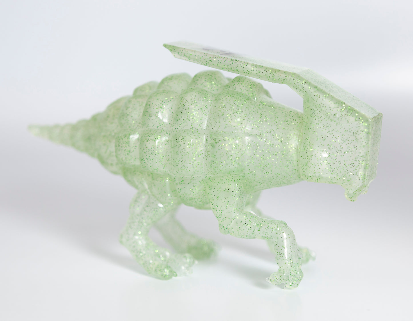 Ron English - "Dinogrinade" clear green glitter vinyl sculpture SIGNED
