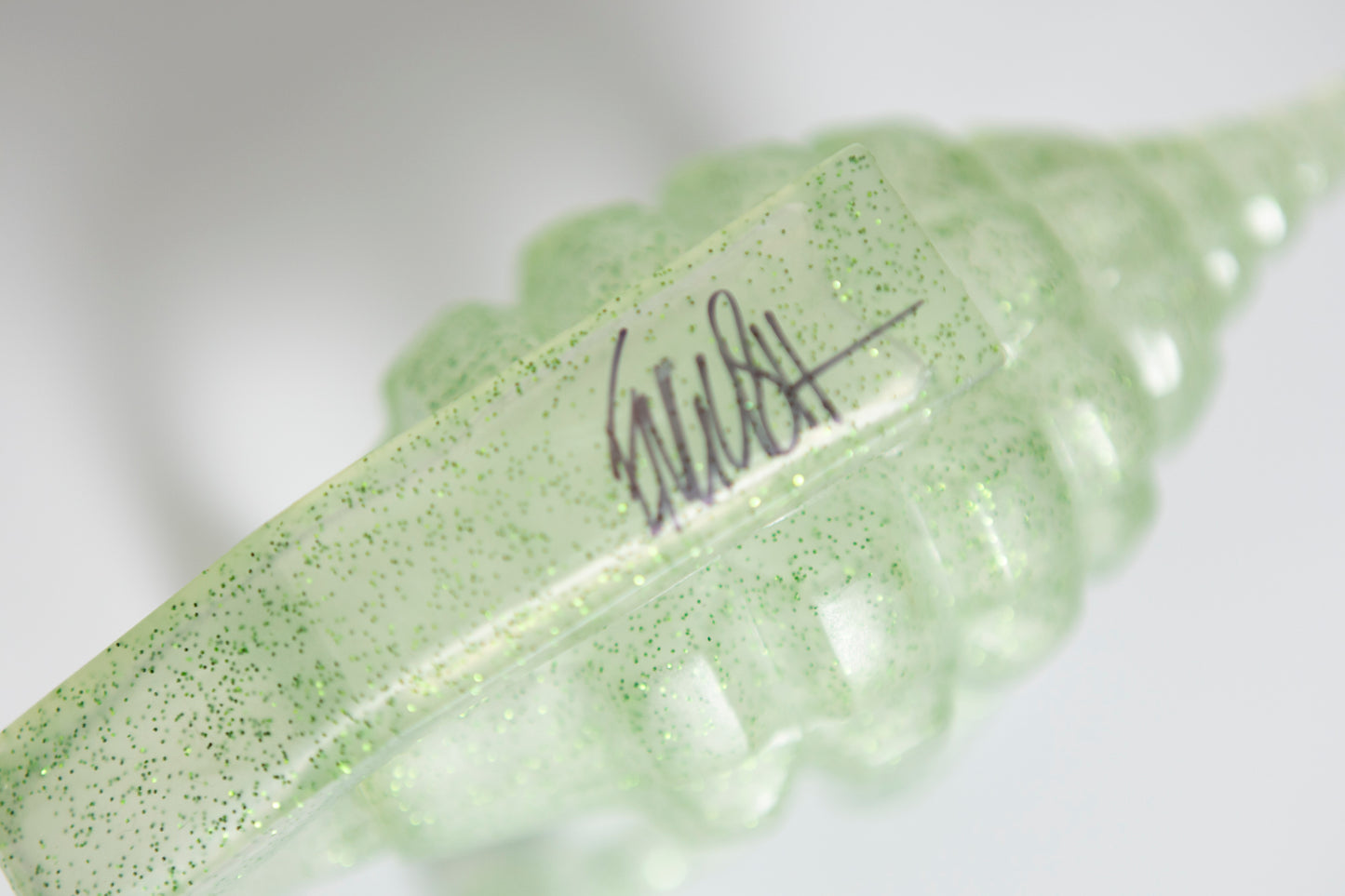 Ron English - "Dinogrinade" clear green glitter vinyl sculpture SIGNED