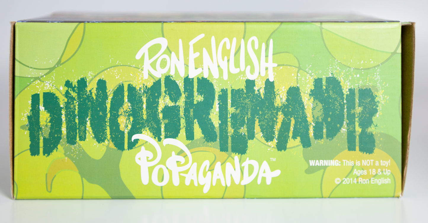 Ron English - "Dinogrinade" clear green glitter vinyl sculpture SIGNED