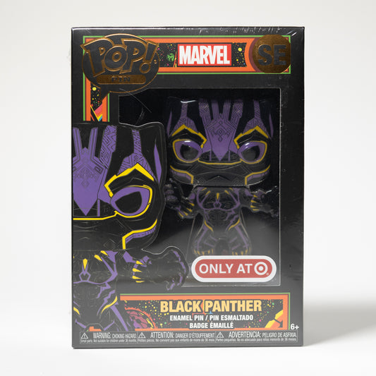 Funko Pop Pin Marvel SE Black Panther Target Exclusive Black Light