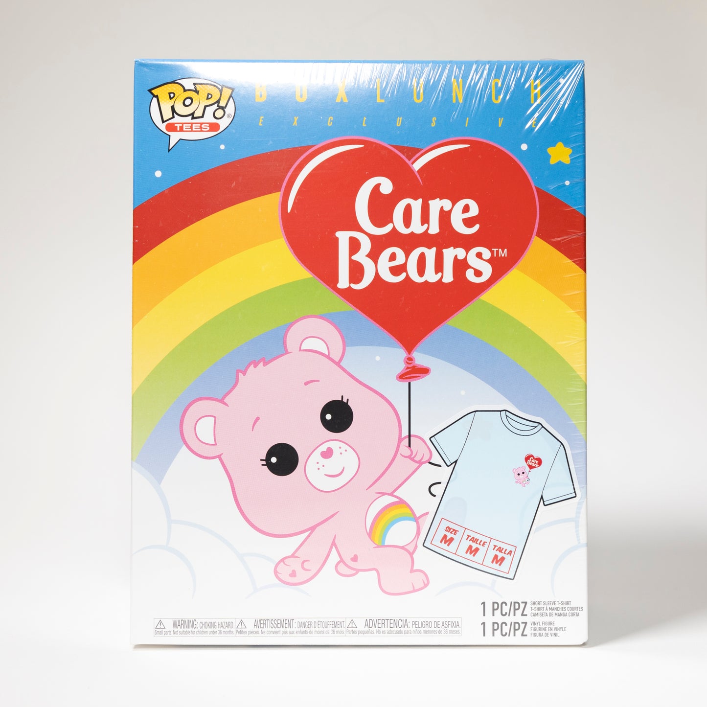 Funko Pop Tees Care Bears 351 Cheer Bear t-shirt box set M Flocked Exclusive