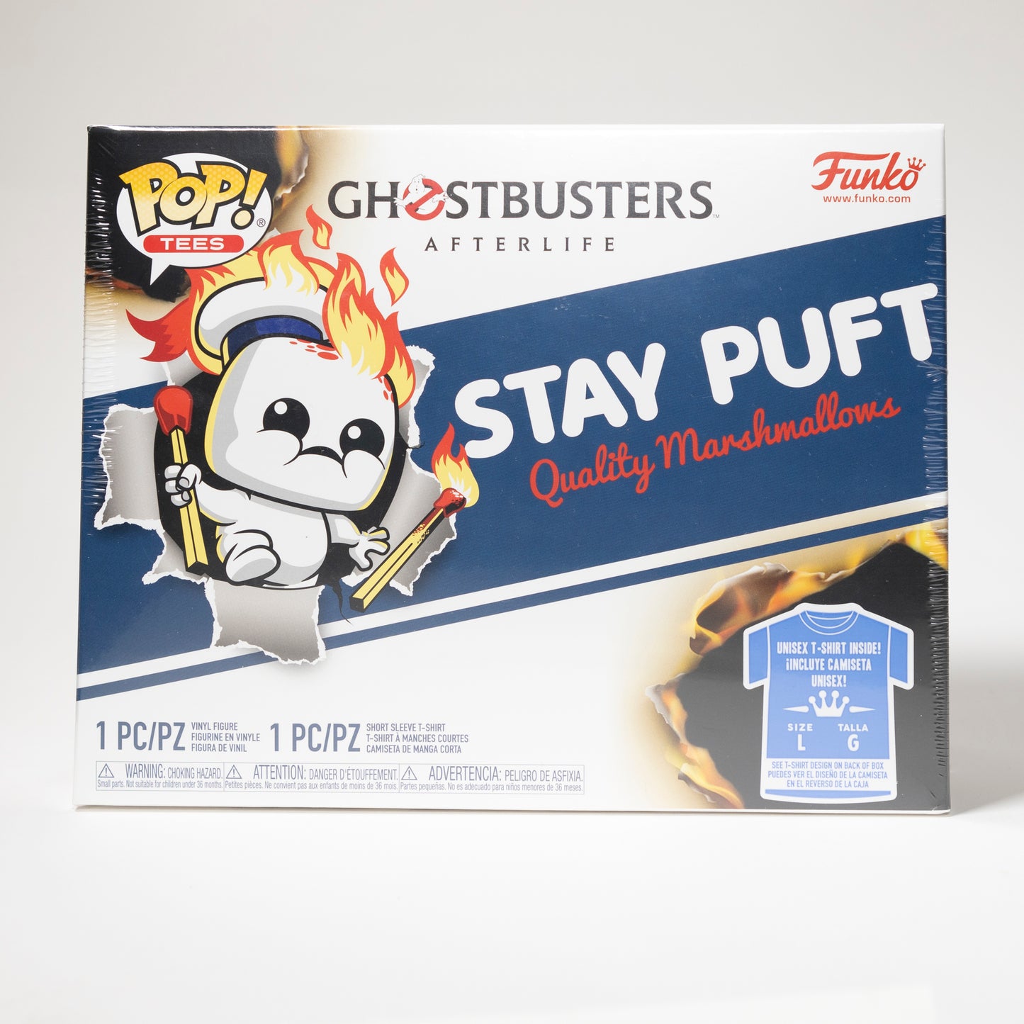 Funko Pop Tees Movies Ghostbusters Afterlife 936 Mini Puft T-Shirt box set Size L Glow in the Dark Target Exclusive