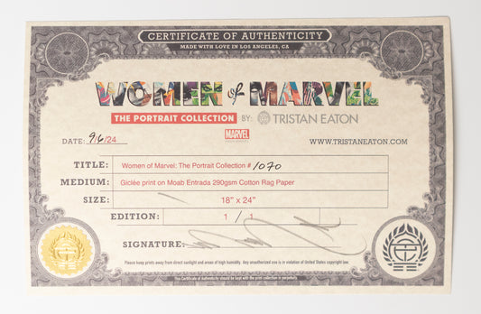 Tristan Eaton - Women of Marvel - unique print #1070 signed