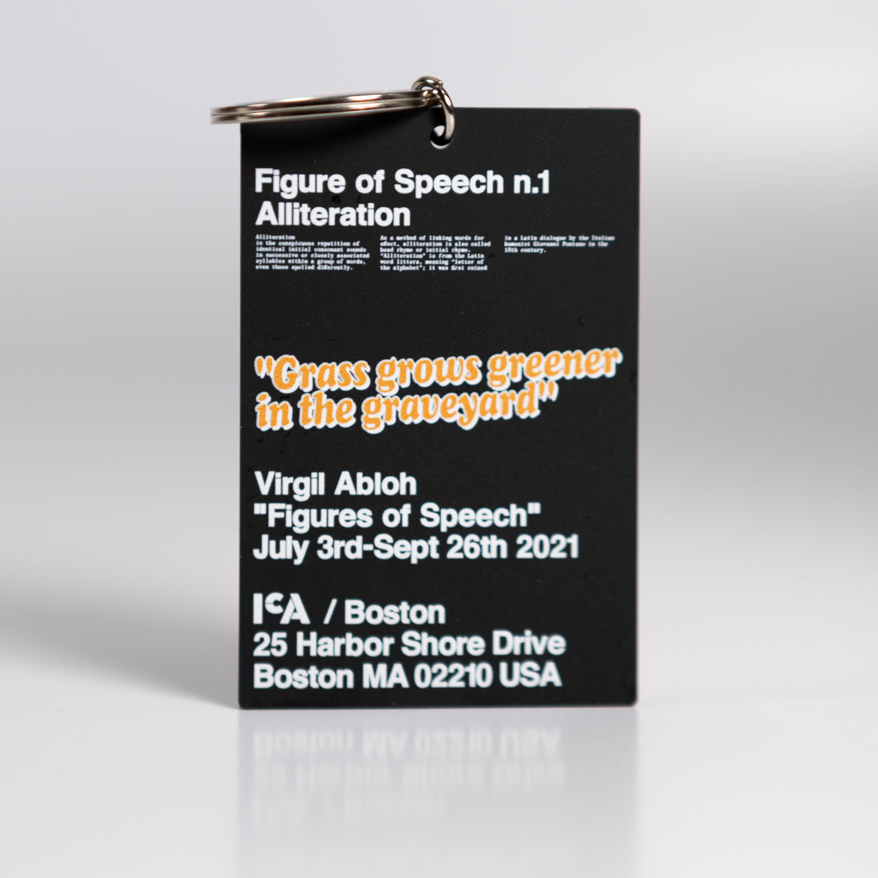 Virgil Abloh - "Figures of Speech" "n.1 Alliteration" black keychain