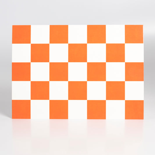 Virgil Abloh - "Figures of Speech" orange checkerboard postcard print